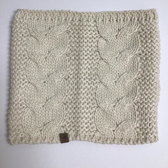 Chunky Knit Infinity Funnel Scarf Women’s Ivory Cream Thick Yarn Neck Warmer - Picture 3 of 13